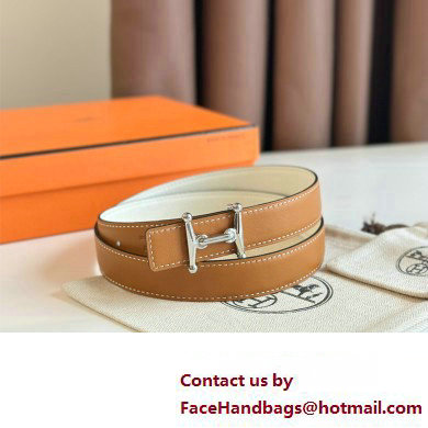 Hermes Mors H belt buckle  &  Reversible leather strap 24 mm 12 2023